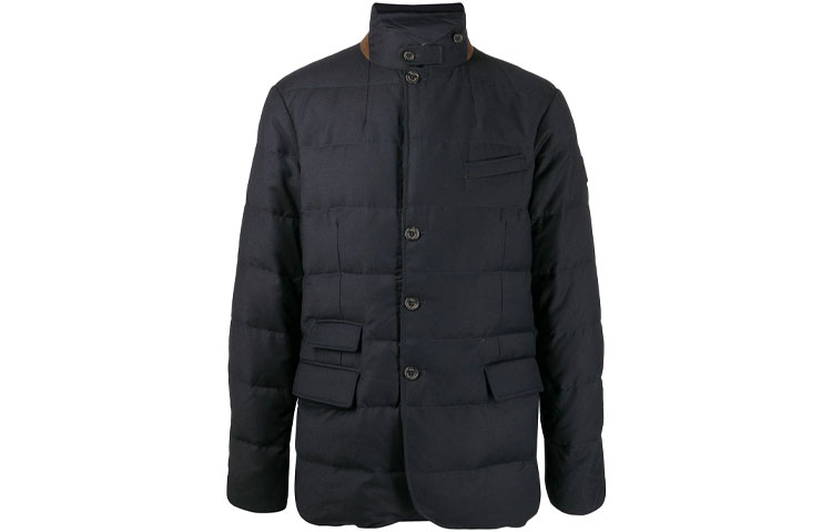 Ralph Lauren FW22 Solid Navy Stand Collar Hidden Zipper Jacket 710847056-001