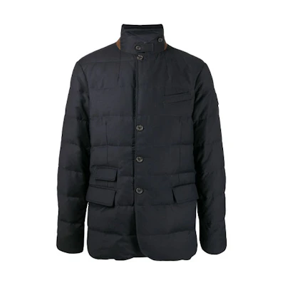 Ralph Lauren FW22 Solid Navy Stand Collar Hidden Zipper Jacket 710847056-001
