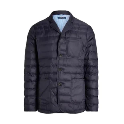 Ralph Lauren FW22 Solid Padded Pocket Collar Jacket Navy Blue Mens MNPOOTW17I20008-410