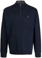 Ralph Lauren FW22 Solid Pony Embroidery Half-Zip Sweatshirt Navy Blue Men 710812963-003 Ralph Lauren FW22 Solid Pony Embroidery Half-Zip Sweatshirt Navy Blue Men 710812963-003