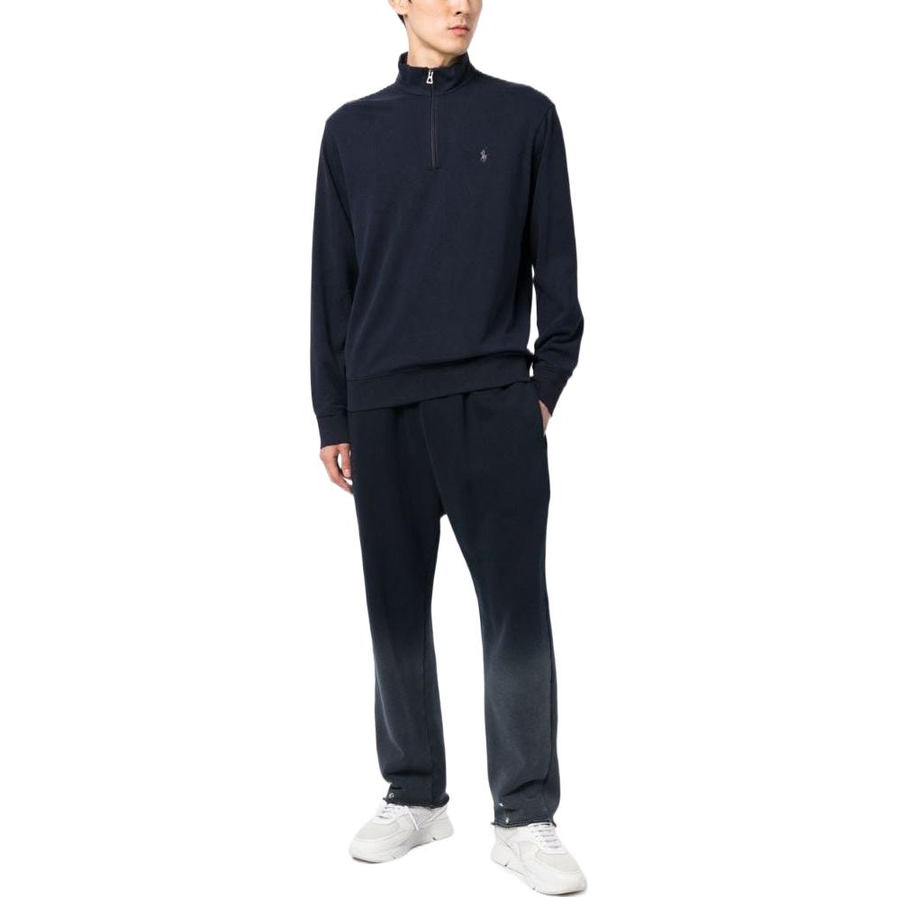 Lookbook Ralph Lauren FW22 男款純色小馬刺繡半拉鍊長袖上衣 深藍色 710812963-003