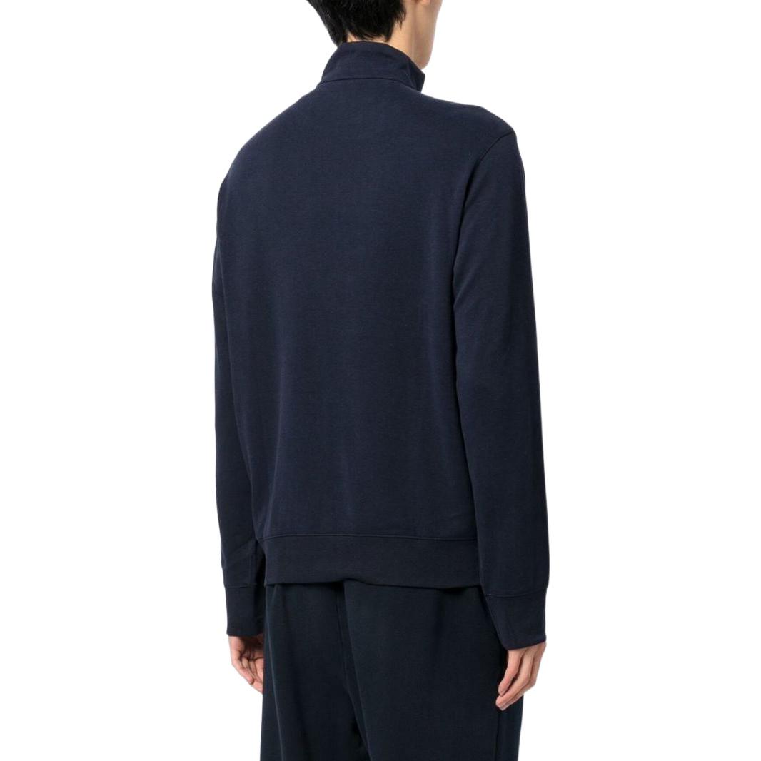 Shop Ralph Lauren FW22 男款純色小馬刺繡半拉鍊長袖上衣 深藍色 710812963-003