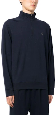 Ralph Lauren FW22 男款純色小馬刺繡半拉鍊長袖上衣 深藍色 710812963-003 Purchase Ralph Lauren FW22 男款純色小馬刺繡半拉鍊長袖上衣 深藍色 710812963-003