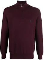 Ralph Lauren FW22 Solid Zip-High Collar Sweater Maroon 710888900-005 Ralph Lauren FW22 Solid Zip-High Collar Sweater Maroon 710888900-005