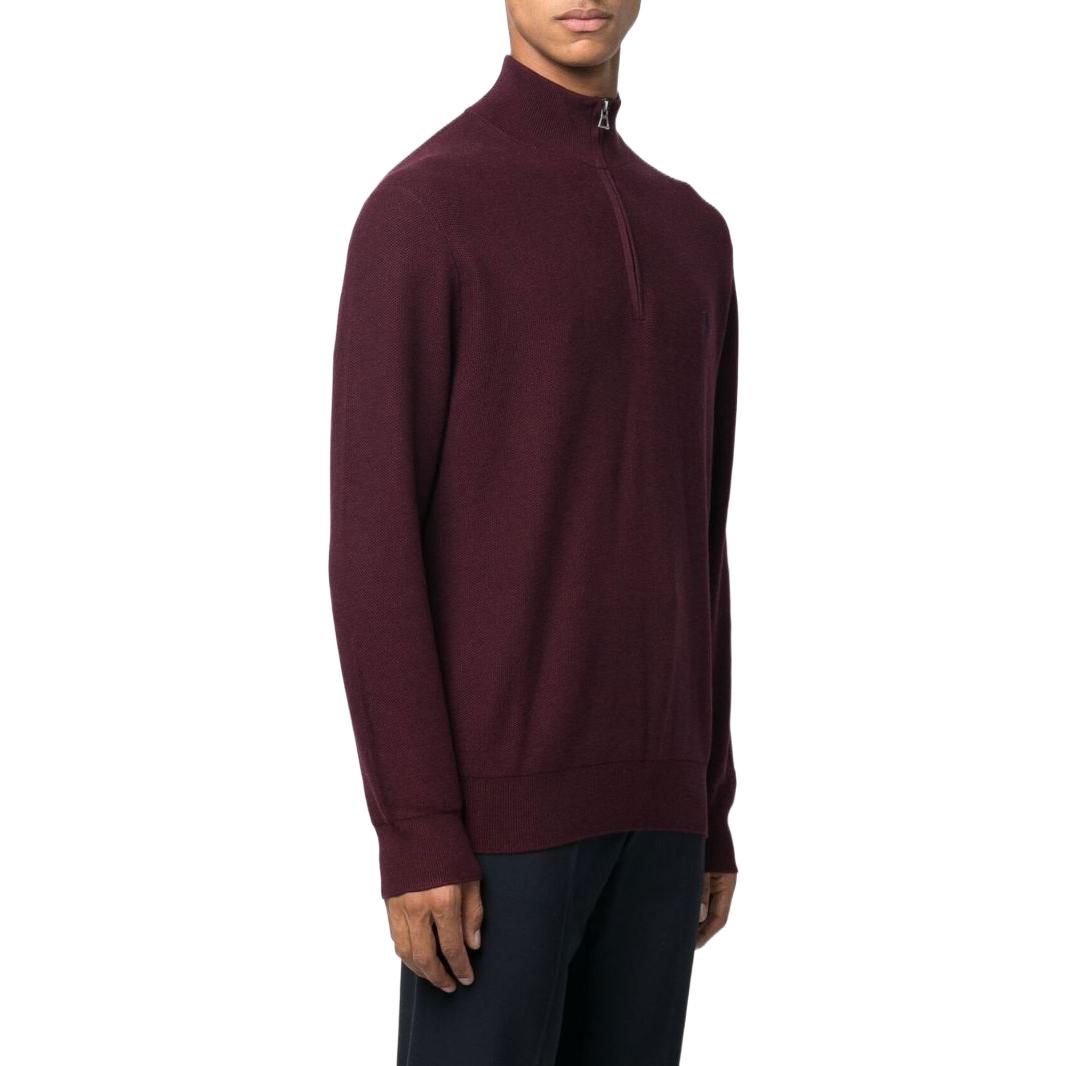 Purchase Ralph Lauren FW22 Baju Sejuk Zip Kolar Tinggi Maroon 710888900-005