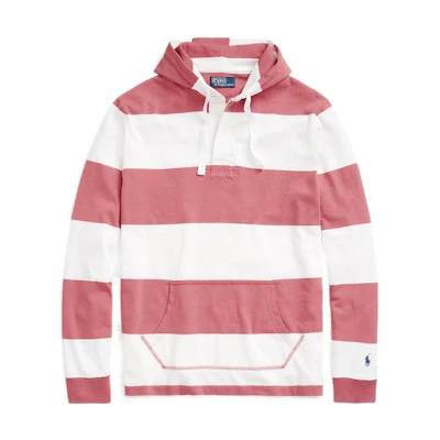 Ralph Lauren FW22 Striped Pullover Long-Sleeve Sweatshirt Pink/White MNPOKNI16822119-999