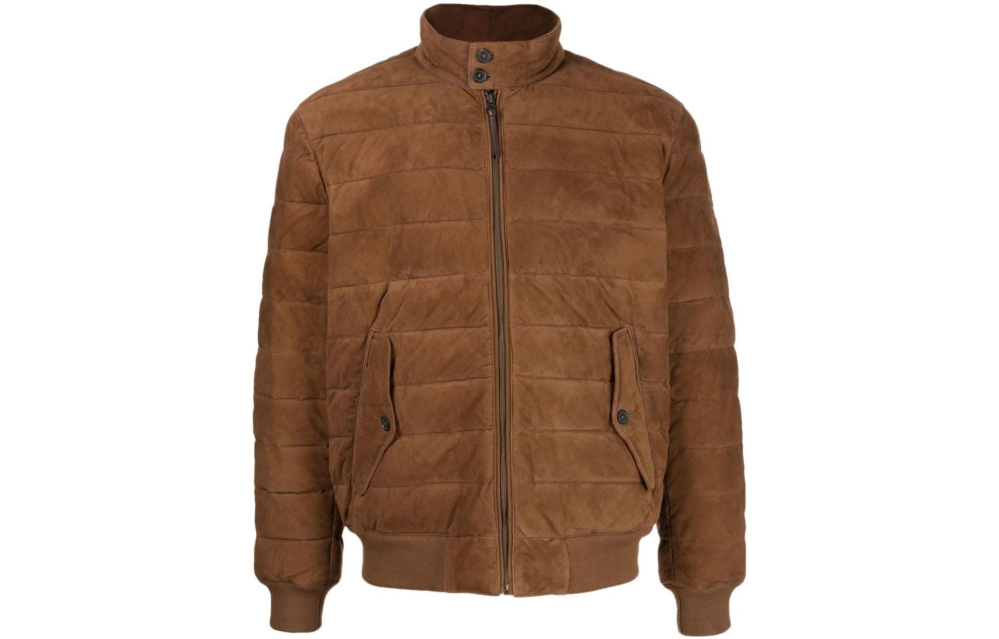 Ralph Lauren FW22 Suede Bomber Jacket Brown Casual Outerwear 710876965-001