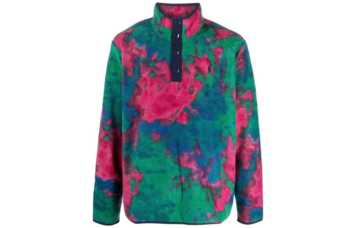 Ralph Lauren FW22 Tie-Dye Half-Button Pullover Sweatshirt Men’s Multicolor 710880832-001