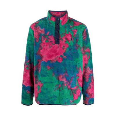 Ralph Lauren FW22 Tie-Dye Half-Button Pullover Sweatshirt Men’s Multicolor 710880832-001