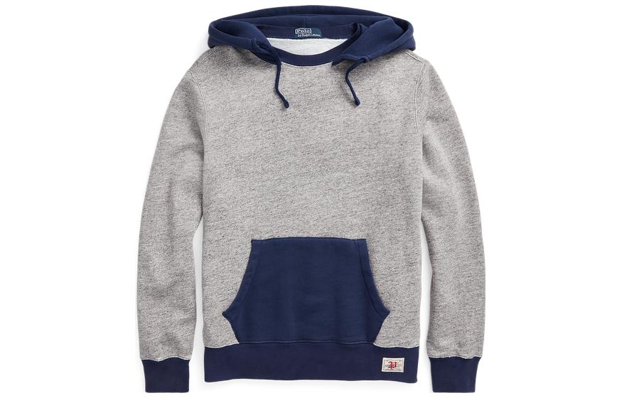 Ralph Lauren FW22 Two-Tone Velvet Hoodie Gray MNPOKNI16822-253