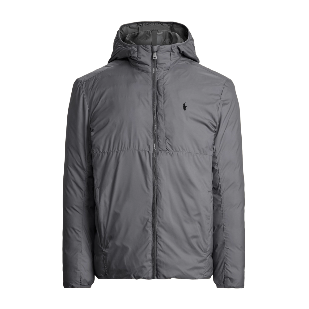 Ralph Lauren FW22 Water-Resistant Packable Solid Hoodie Jacket Grey MNPOOTW16020689-020