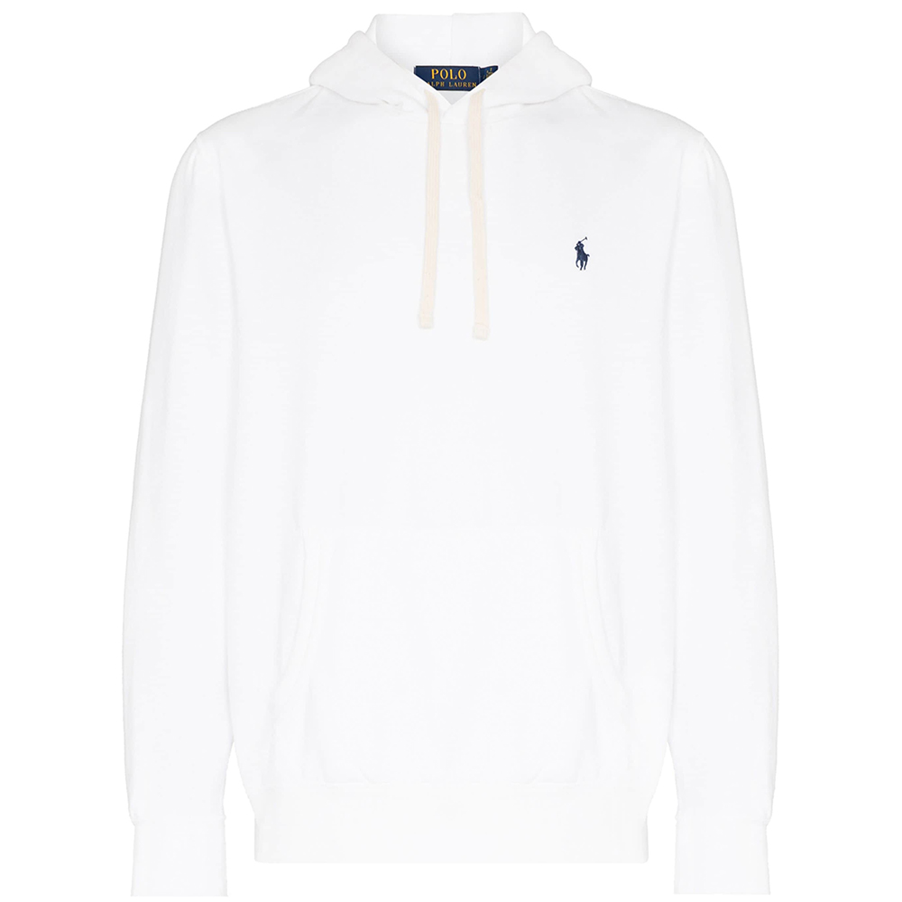 Ralph Lauren FW22 White Hoodie with Embroidered Pony Logo 710766778-009