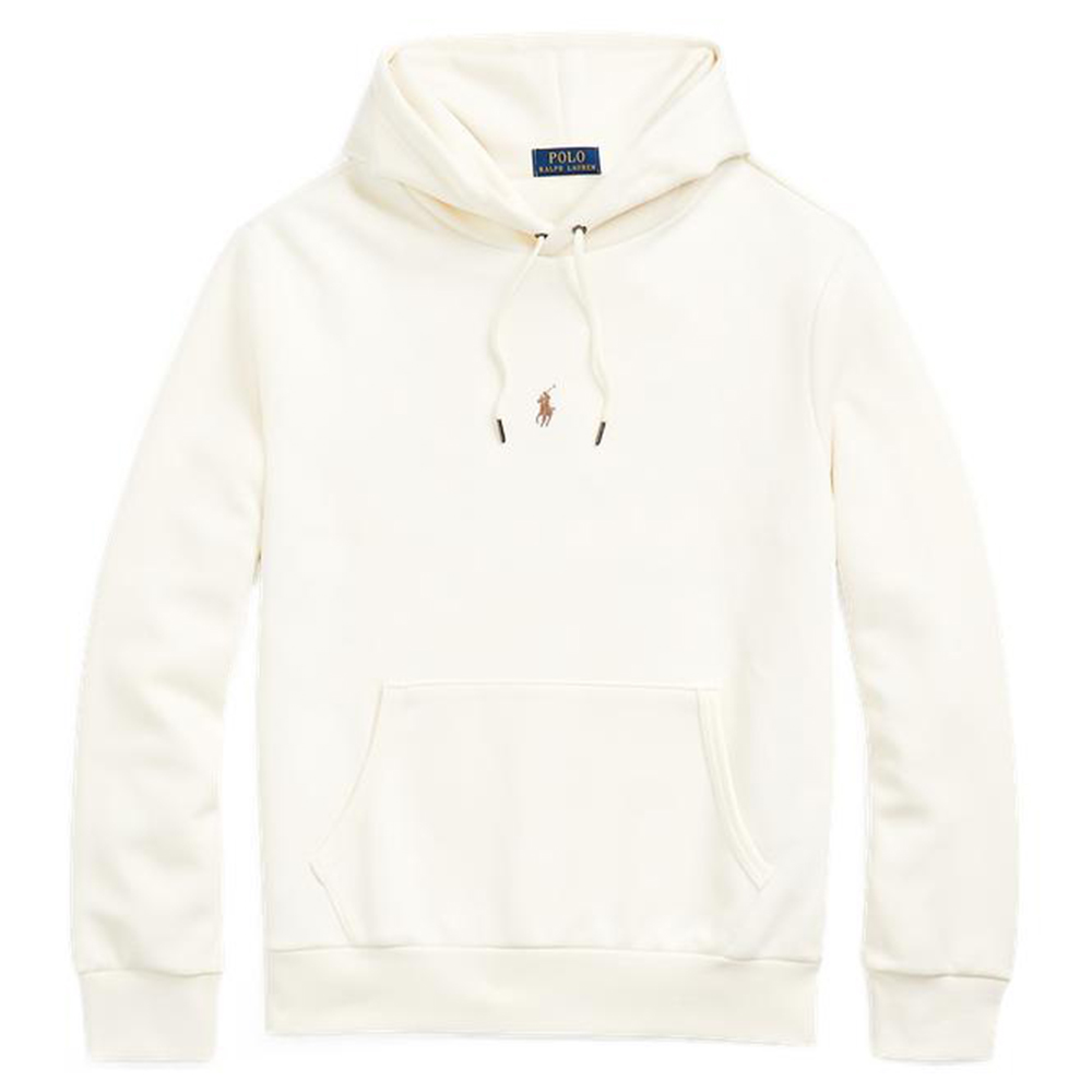 Ralph Lauren FW22 White Hoodie with Logo Embroidery and Drawstring MNPOKNI16822389-101