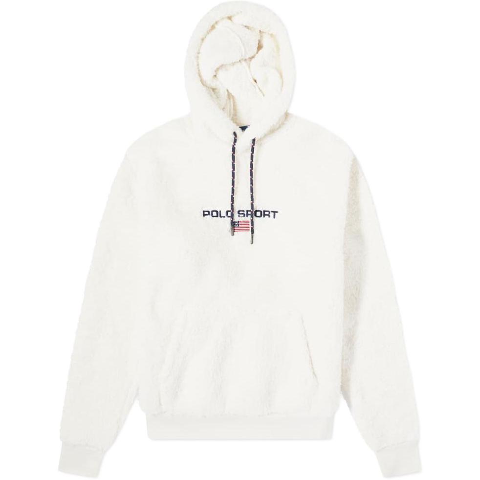 Ralph Lauren FW22 White Hoodie with Solid Logo and Letter Design 710850481004
