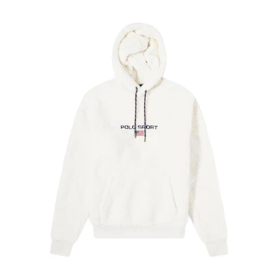 Ralph Lauren FW22 White Hoodie with Solid Logo and Letter Design 710850481004