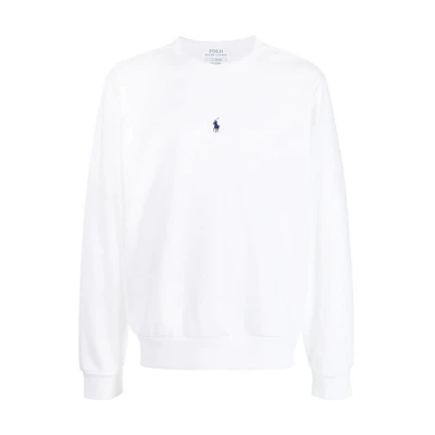 Ralph Lauren FW22 White Logo Embroidered Crewneck Sweatshirt White 710839048-006