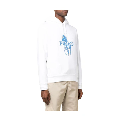 Ralph Lauren FW22 White Solid Color Hoodie with Drawstring 71087126-2001