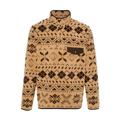 Ralph Lauren FW23 Abstract Pattern Print Polo Sweatshirt Chocolate Brown 710928313-001