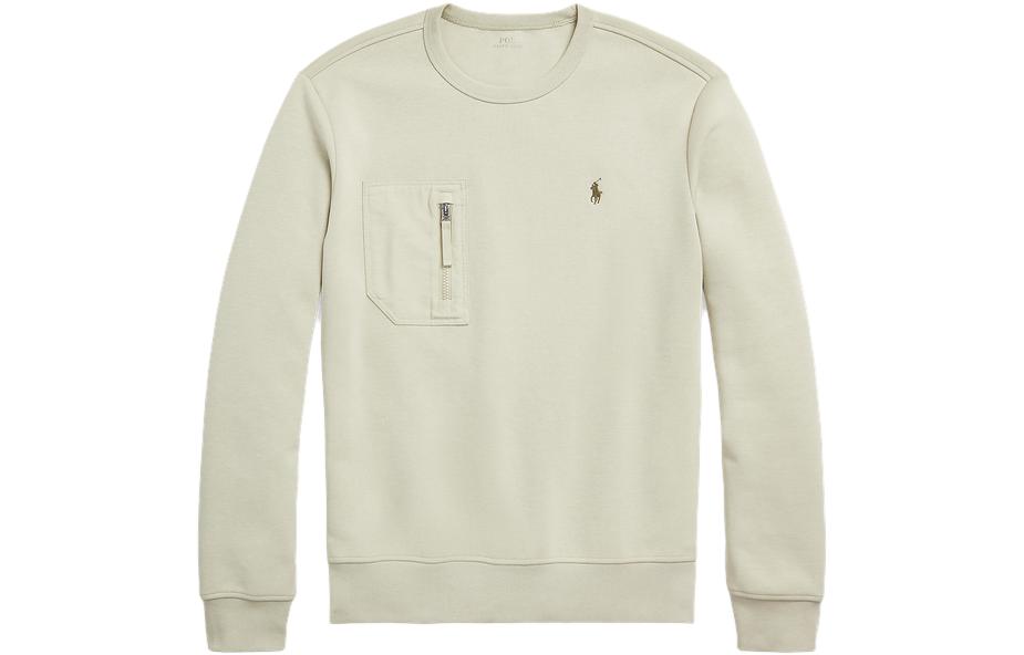 Ralph Lauren FW23 Beige Crewneck Sweatshirt with Solid Logo Embroidery MNPOKNI16823118-250