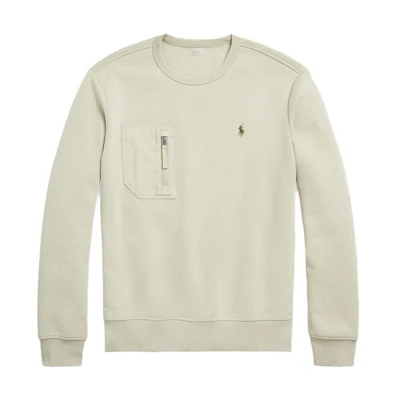 Ralph Lauren FW23 Beige Crewneck Sweatshirt with Solid Logo Embroidery MNPOKNI16823118-250