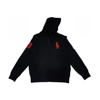 Ralph Lauren FW23 Black Logo Hoodie with Fleece Lining 710692773-002