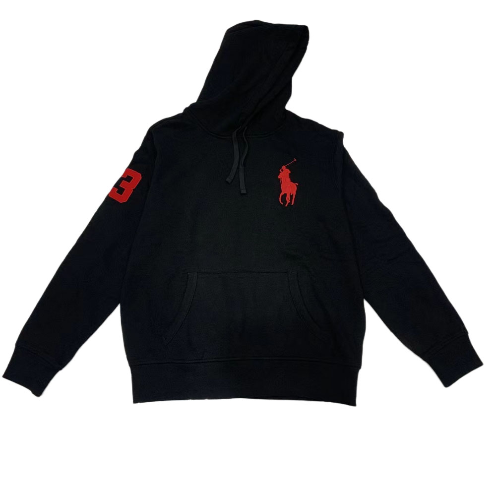 Ralph Lauren FW23 Black Logo Hoodie with Fleece Lining 710692773-002 圖 2