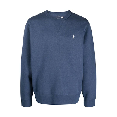 Ralph Lauren FW23 Blue Crewneck Embroidered Pullover Sweatshirt 710881519-012