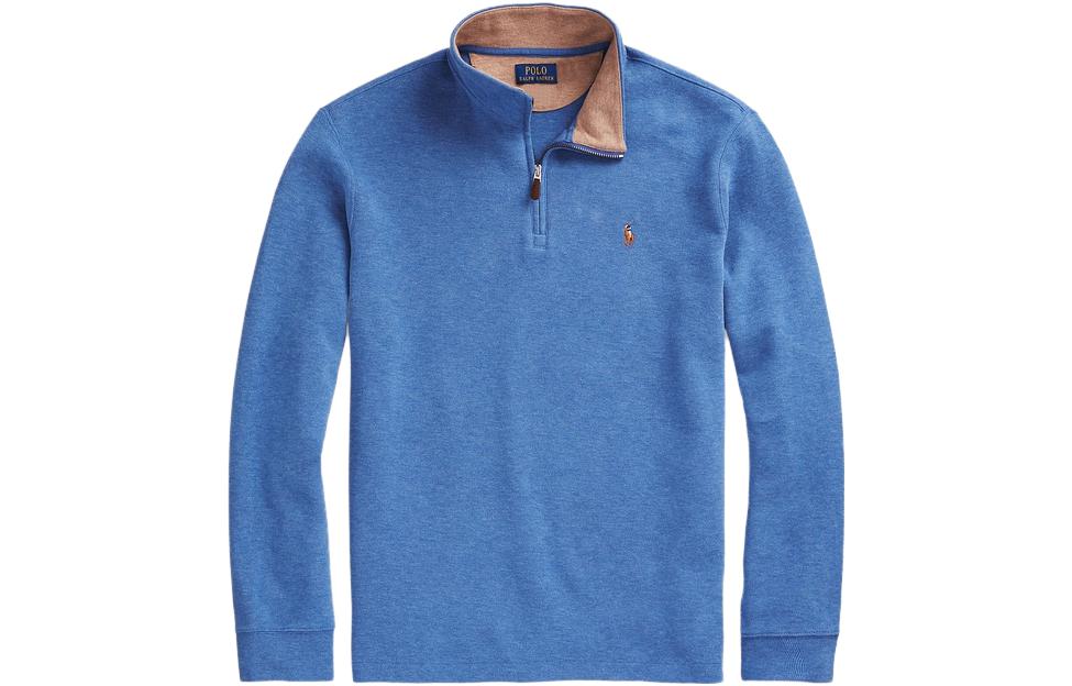 Ralph Lauren FW23 Blue Half-Zip Pullover Sweatshirt for Men MNPOKNI16823188-400