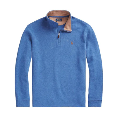 Ralph Lauren FW23 Blue Half-Zip Pullover Sweatshirt for Men MNPOKNI16823188-400