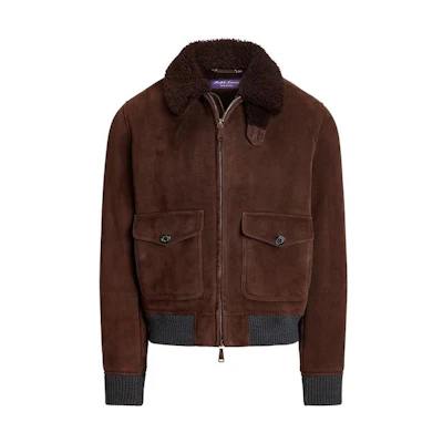 Ralph Lauren FW23 Brown Solid Short Jacket with Turn-down Collar 790920205-001