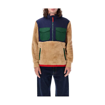 Ralph Lauren FW23 Colorblock Fleece Hoodie Brown 710880442-002