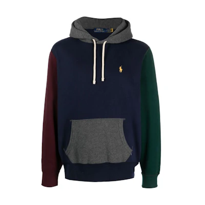 Ralph Lauren FW23 Colorblock Navy Blue Hoodie Long Sleeve Casual 710877024-003
