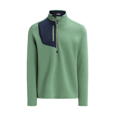 Ralph Lauren FW23 Colorblock Quilted Knit Sweatshirt Men’s Green MNXGKNI16820177-101