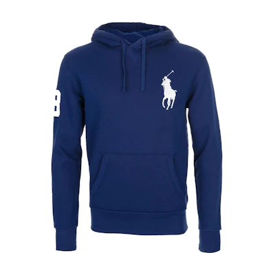 Ralph Lauren FW23 Digital Big Pony Logo Embroidered Hoodie Blue MNPOKNI16820082-400