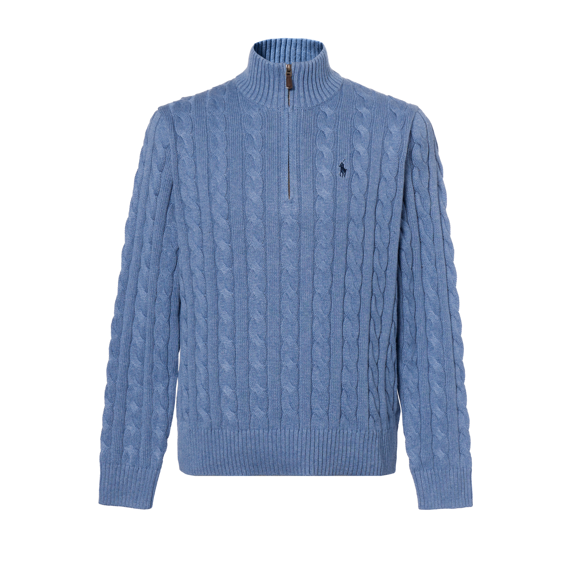 Ralph Lauren FW23 Embroidered Pattern High-Neck Pullover Sweater Blue (). 710810841-025