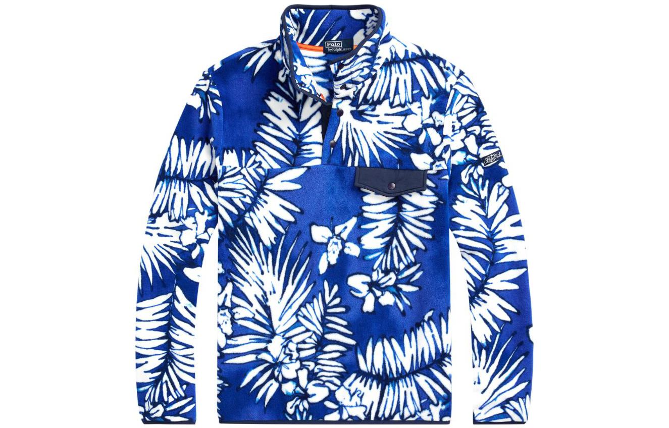 Ralph Lauren FW23 Floral Print Casual Stand Collar Sweatshirt Navy Men 710926883-001