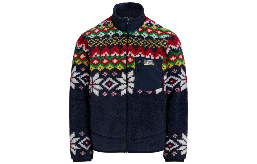 Ralph Lauren FW23 Geometric Color Block Print Zip Jacket Blue - MNPOKNI16823154-410