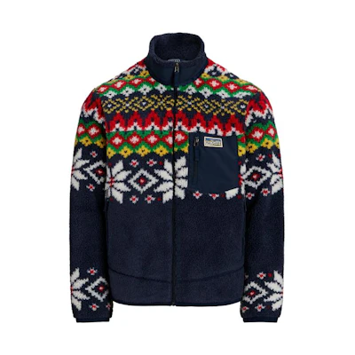 Ralph Lauren FW23 Geometric Color Block Print Zip Jacket Blue - MNPOKNI16823154-410