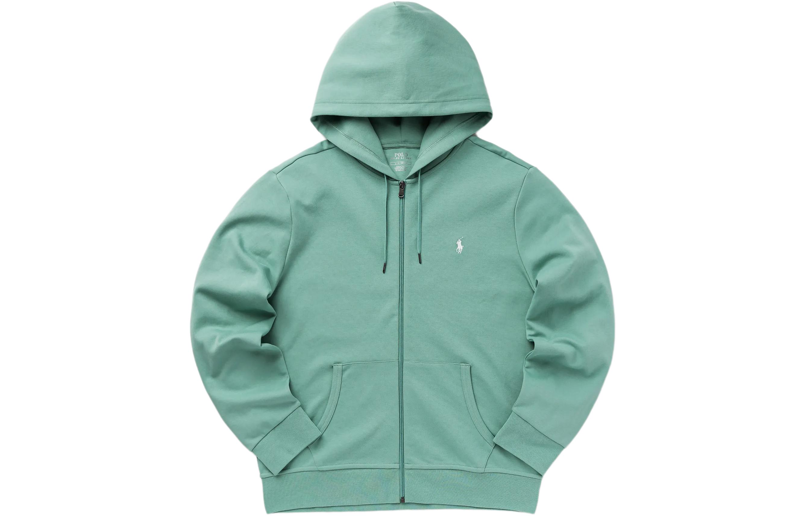 Ralph Lauren FW23 Green Embroidered Logo Drawstring Hoodie for Men 710881517019-330