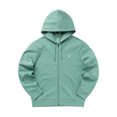 Ralph Lauren FW23 Green Embroidered Logo Drawstring Hoodie for Men 710881517019-330