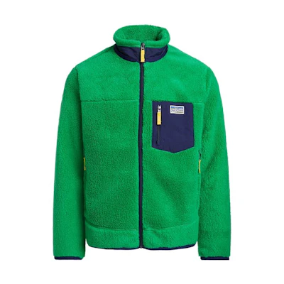 Ralph Lauren FW23 Green Long-Sleeve Jacket with Chest Pocket Zipper MNPOKNI16823140-300