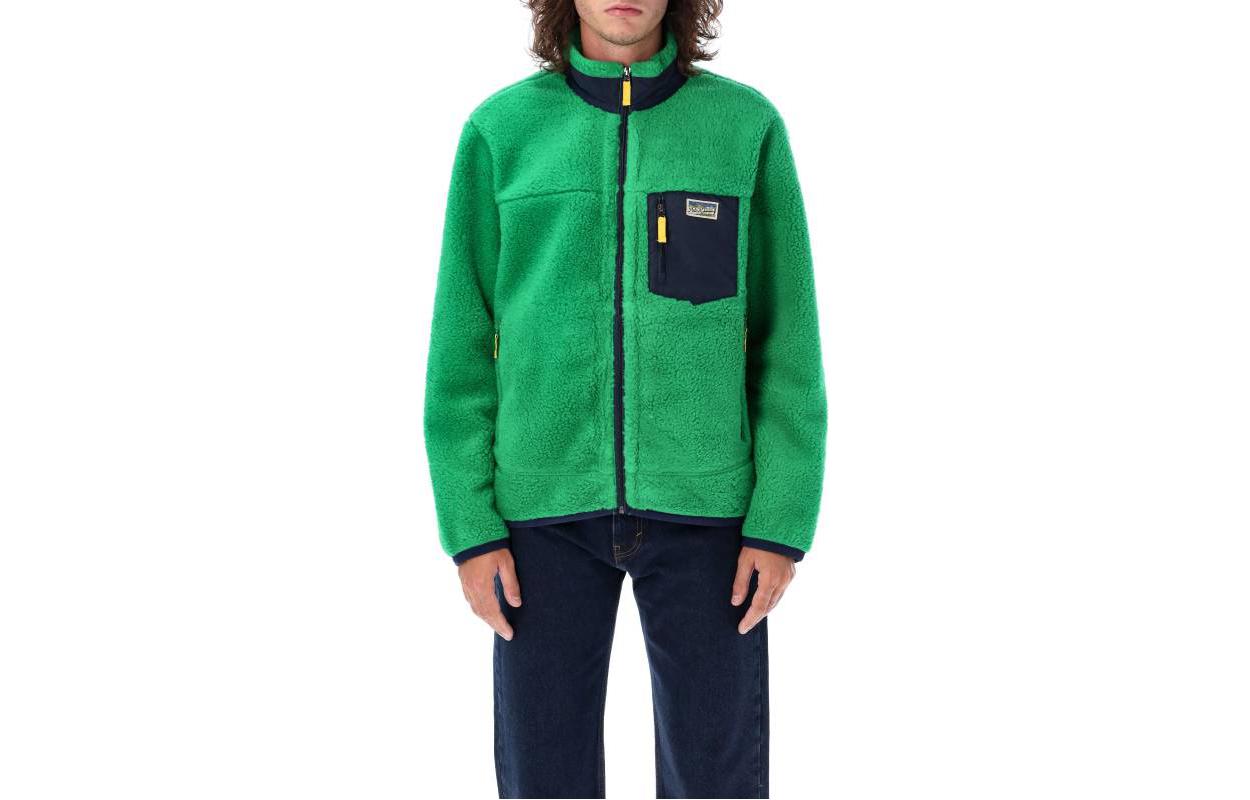 Ralph Lauren FW23 Green Patchwork Zip-Up Casual Jacket Men 710920511-001