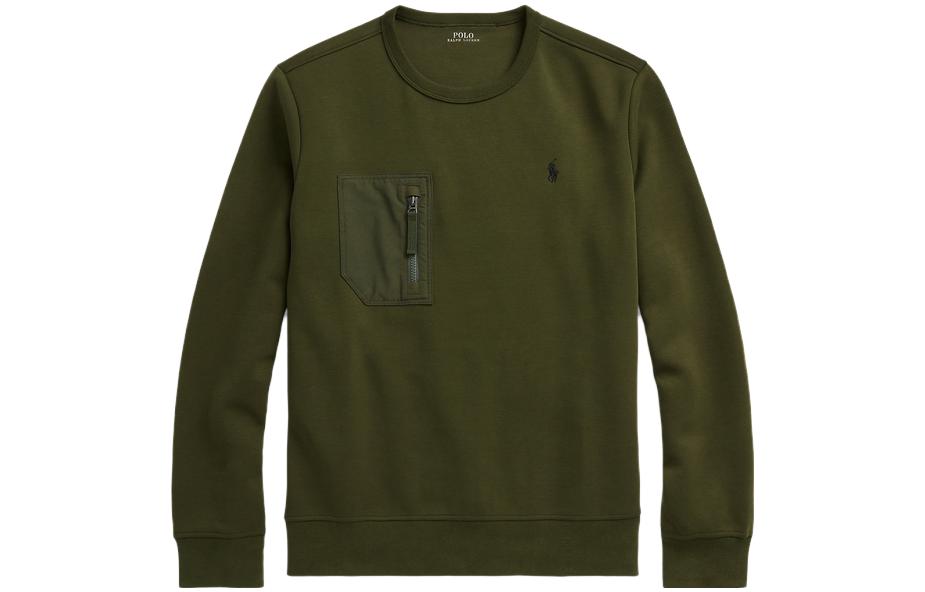 Ralph Lauren FW23 Green Solid Knit Long-Sleeve Crewneck Sweater MNPOKNI16823122-301