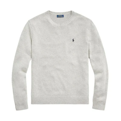 Ralph Lauren FW23 Grey Crewneck Sweatshirt with Solid Logo Embroidery MNPOSWE16820591-020