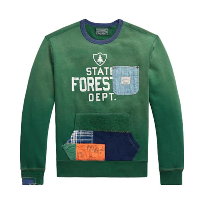 Ralph Lauren FW23 Letter Print Crewneck Long Sleeve Sweatshirt Green MNPOKNI16823159-300