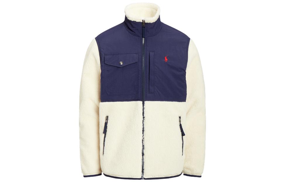 Ralph Lauren FW23 Logo Embroidered Half-Zip Jacket - Off-White MNPOKNI16823143-101