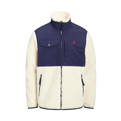 Ralph Lauren FW23 Logo Embroidered Half-Zip Jacket - Off-White MNPOKNI16823143-101
