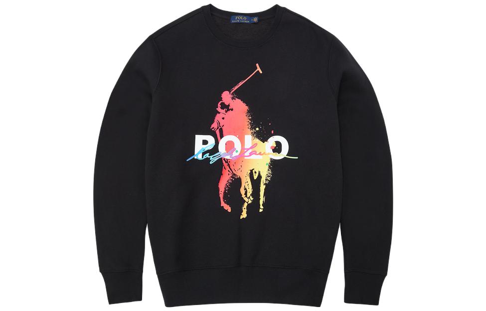 Ralph Lauren FW23 Logo Graphic Crewneck Sweatshirt Black MNPOKNI16821866-001