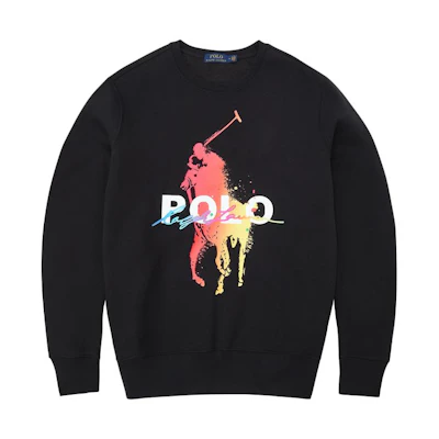 Ralph Lauren FW23 Logo Graphic Crewneck Sweatshirt Black MNPOKNI16821866-001