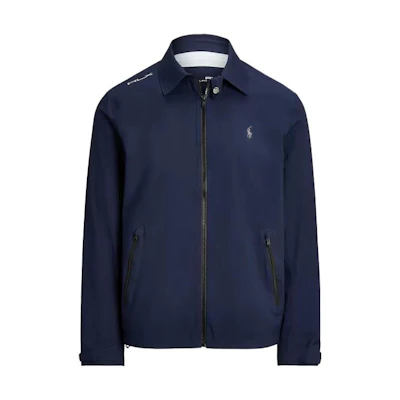 Ralph Lauren FW23 Navy Blue Logo Collared Long-Sleeve Jacket for Men MNXGOTW16020081-410